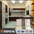 Guangzhou factory offer custom kitchen cabinet color combination with glass cabinet door